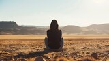 Woman in Desert Contemplation