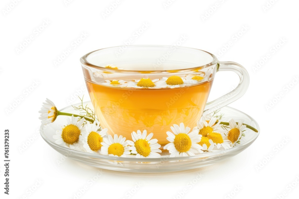 Chamomile tea isolated on white background Chamomile tea isolated on white background