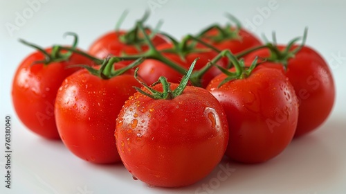 Group of Tomatoes on White Table © olegganko