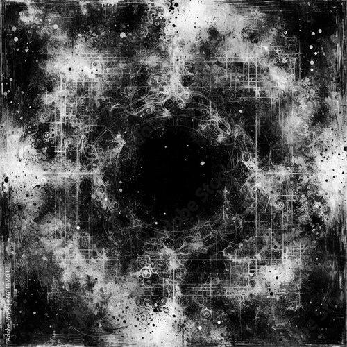 Abyssal Cosmos: An Illustration of the Sky Enveloping a Black Hole, Portraying the Mystical Depths of the Universe