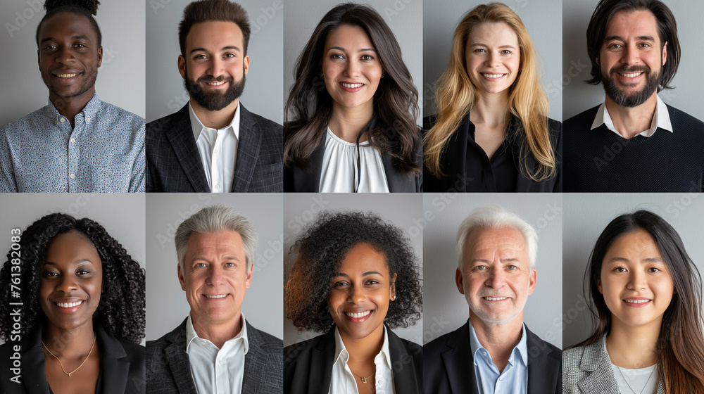 Collage of cheerful people with different ethnicities Collage of cheerful people with different ethnicities