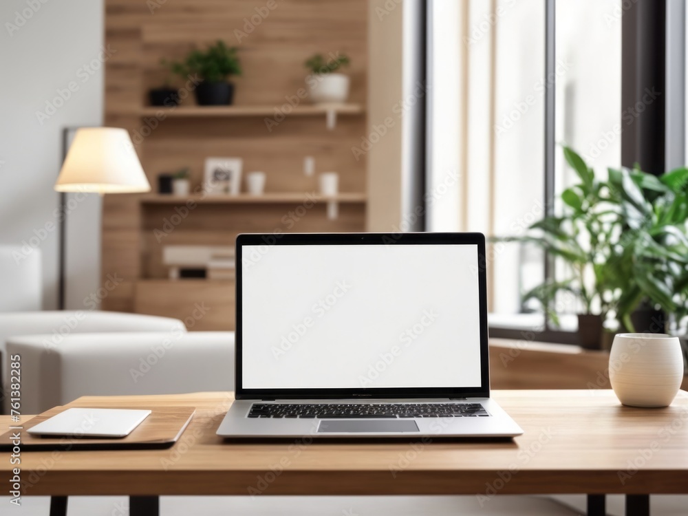 Laptop with White Screen for Website Mockup Presentation Laptop with White Screen for Website Mockup Presentation