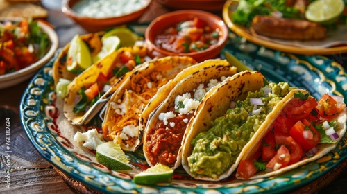 Vibrant Taco Feast with Fresh Ingredients