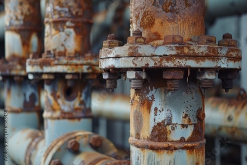 background of rusty industrial pipes