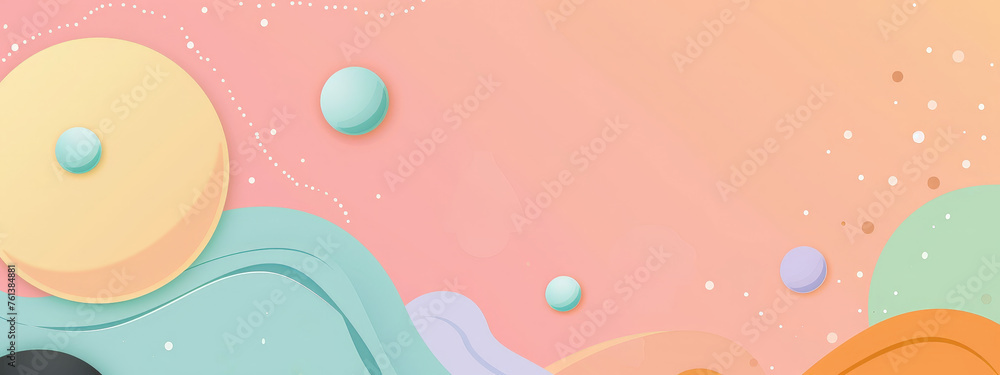 A colorful background with a lot of circles and a few squares