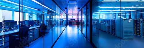 Enthralling View of High-tech IT Operations Room in a Modern Corporation