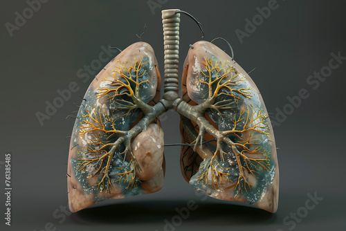 An impactful depiction of human lungs juxtaposed with a cigarette, emphasizing the hazards of smoking and the significance of respiratory wellness.