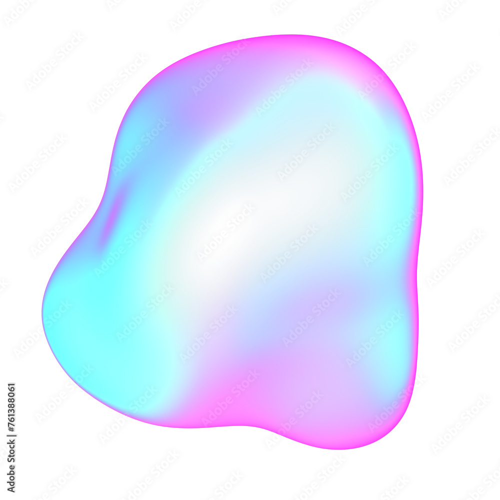 The large, colorful, abstract, bubble 3D object with a blue and pink hue The large, colorful, abstract, bubble 3D object with a blue and pink hue
