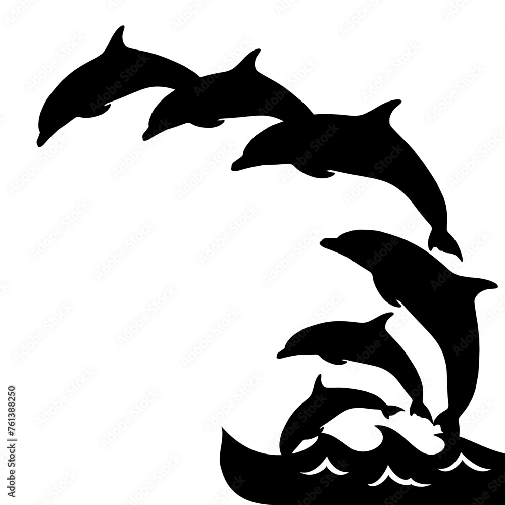 Obraz premium silhouette of a dolphins