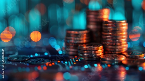 Stack of Coins on Table