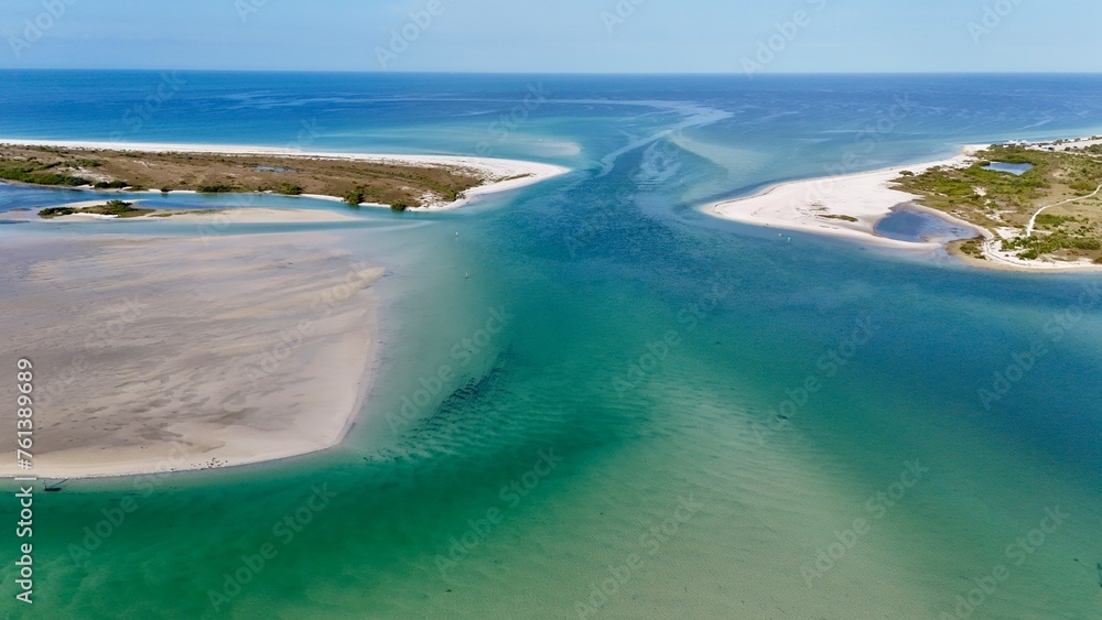A drone view of Hurricane Pass in Dunedin, Florida