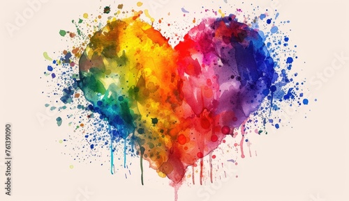 Artistic Heart Paint Splatter Background