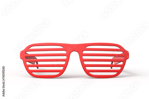 Front view of red shutter shades photo