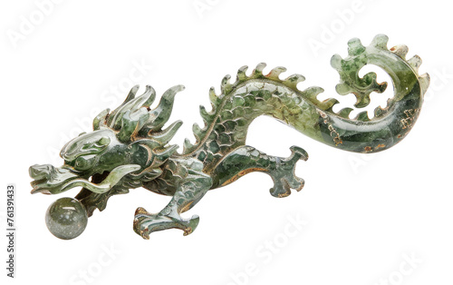 Elegant Tang Dynasty Jade Dragon Brooch: Generative AI