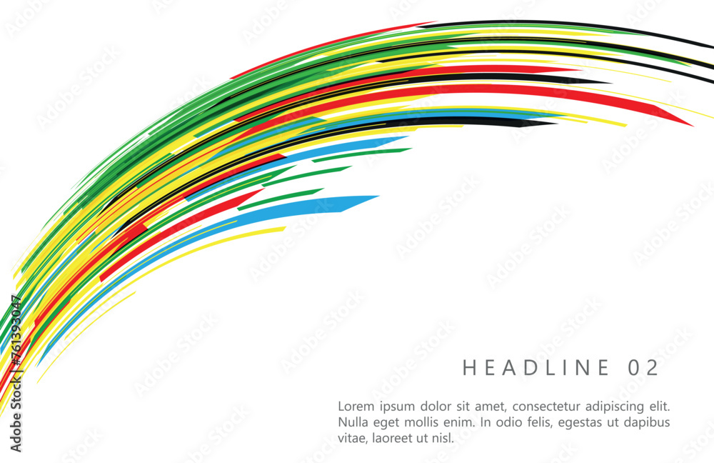 Abstract curly line with olympic color. Abstract curly line with olympic color.