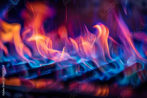Vibrant Flames on Grill: A Mesmerizing Color Display