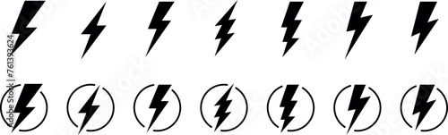 flash lightning bolt icon. Electric power symbol. Power energy sign, vector illustration