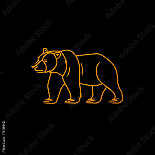 Simple line graphic logo of North American bear  simple minimal  cute--no realistic photo details   reated with Generative Ai