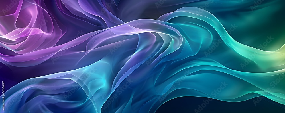 Obraz premium abstract background with smooth lines in blue, purple and green colors - elegant design
