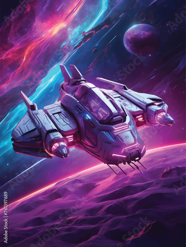 Space Ship In Outer Space
