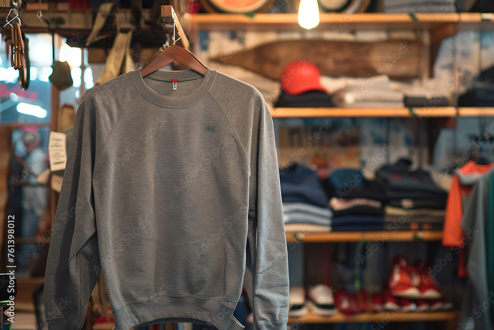 A mock-up of a stylish sweatshirt, perfect for showcasing designs with realism and sophistication A mock-up of a stylish sweatshirt, perfect for showcasing designs with realism and sophistication