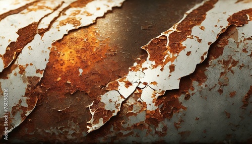 Illustration of a white metal texture with rust. 