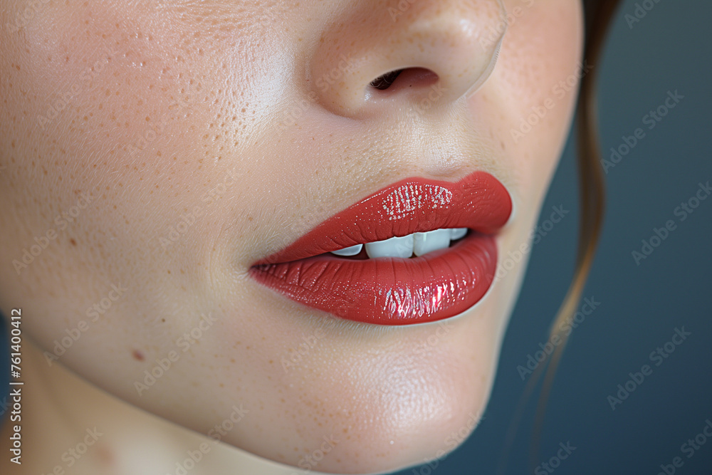 Naklejka premium Permanent Make-up on her Lips.