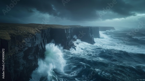 Turbulent Sea and Stormy Cliffs