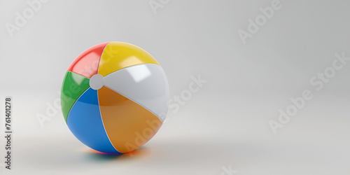 Beach Ball 3d rendering colored beach ball backside view white background Illustrations 