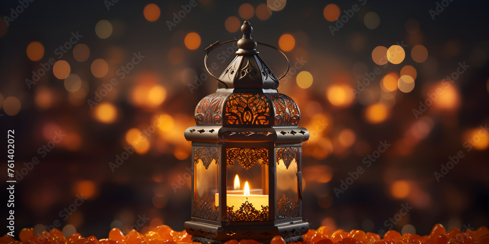 Ornamental Glow ,Lantern glowing lights islamic cultural wallpaper ramadan traditional background