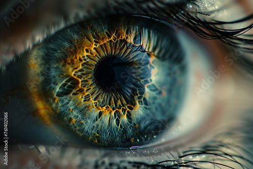A mesmerizing close-up of a human eyeball, highlighting its intricate beauty and captivating complexity.
