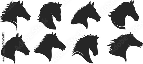 Horse head silhouettes