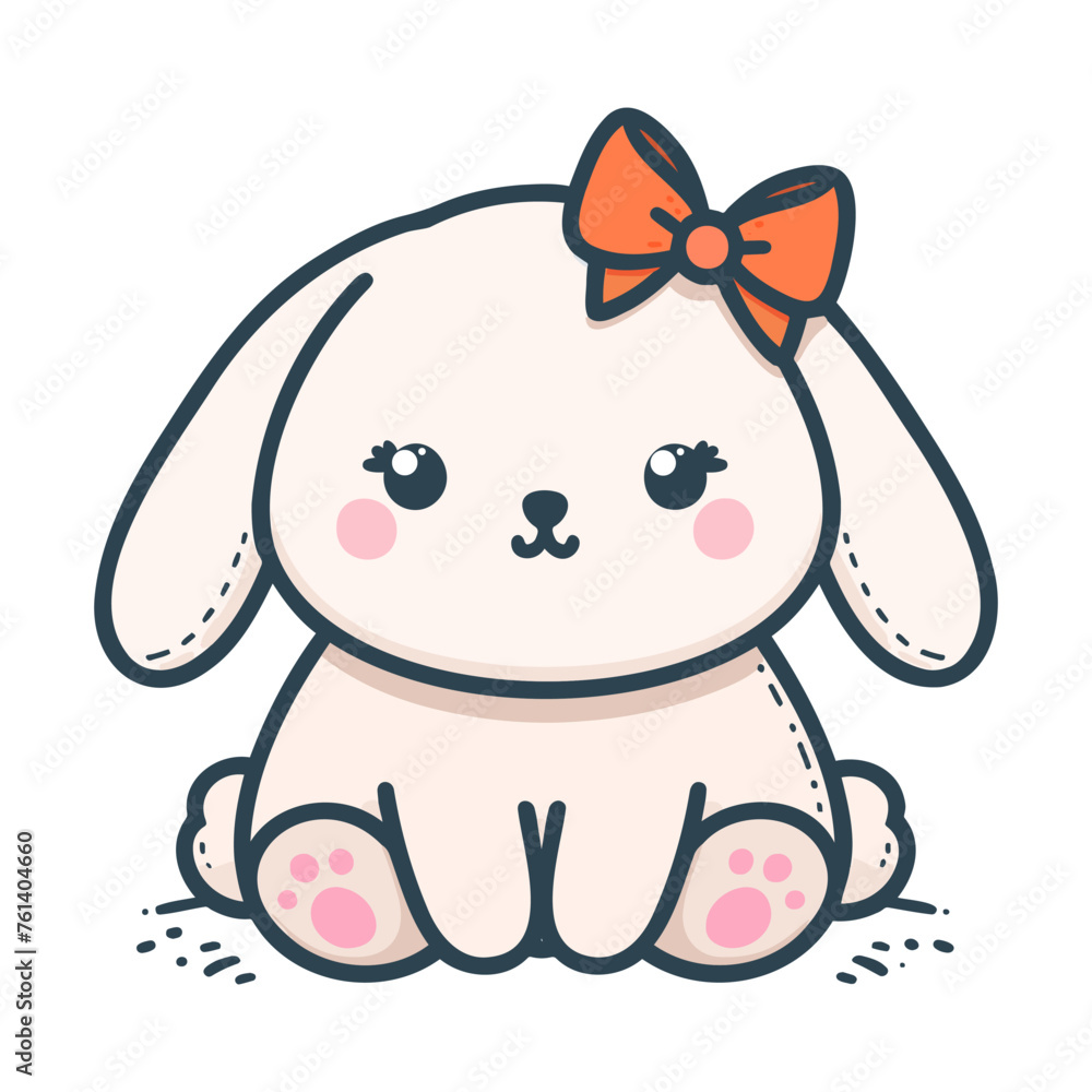 Cute Female bunny rabbit clip art. vector illustration