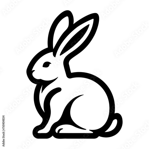 Rabbit icon symbol. Outline Vector illustration