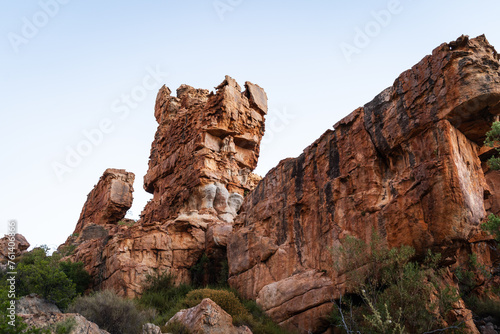 landscape photo of a view of a rock formations in a valley in the Cederberg, western cape