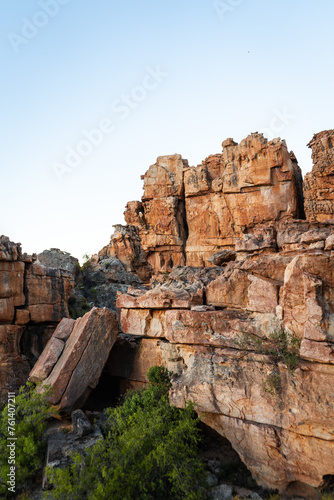 landscape photo of a view of a rock formations in a valley in the Cederberg, western cape