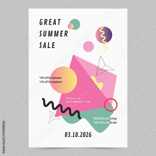 Summer Season Shop Sale Flyer Template. A clean, modern, and high-quality design of Flyer vector design. Editable and customize template flyer (ID: 761408868)