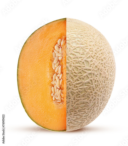 Cantaloupe japanese melon three quarters