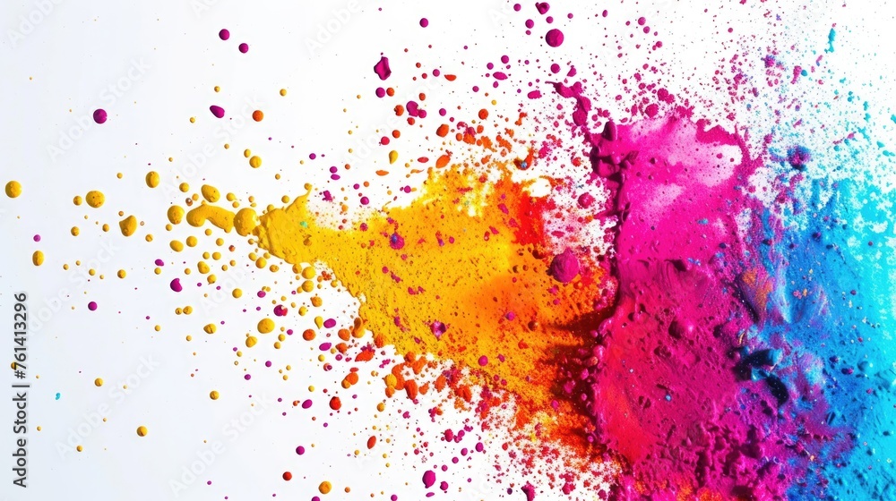 Happy Holi, Indian Festival of Color Celebration with Colorful Splashing Paint Background Happy Holi, Indian Festival of Color Celebration with Colorful Splashing Paint Background
