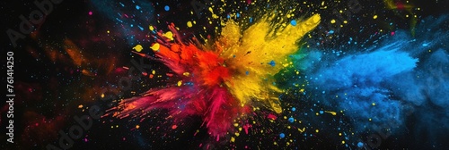 Happy Holi  Indian Festival of Color Celebration with Colorful Splashing Paint Background