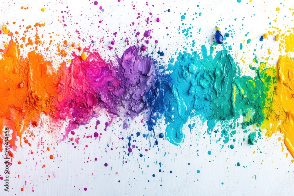 Happy Holi, Indian Festival of Color Celebration with Colorful Splashing Paint Background Happy Holi, Indian Festival of Color Celebration with Colorful Splashing Paint Background