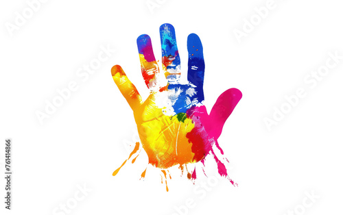 Joyful Impressions: Colorful Holi Handprint Generative AI © Usama