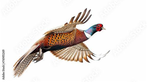 Naklejka Ring necked pheasant isolated on white background