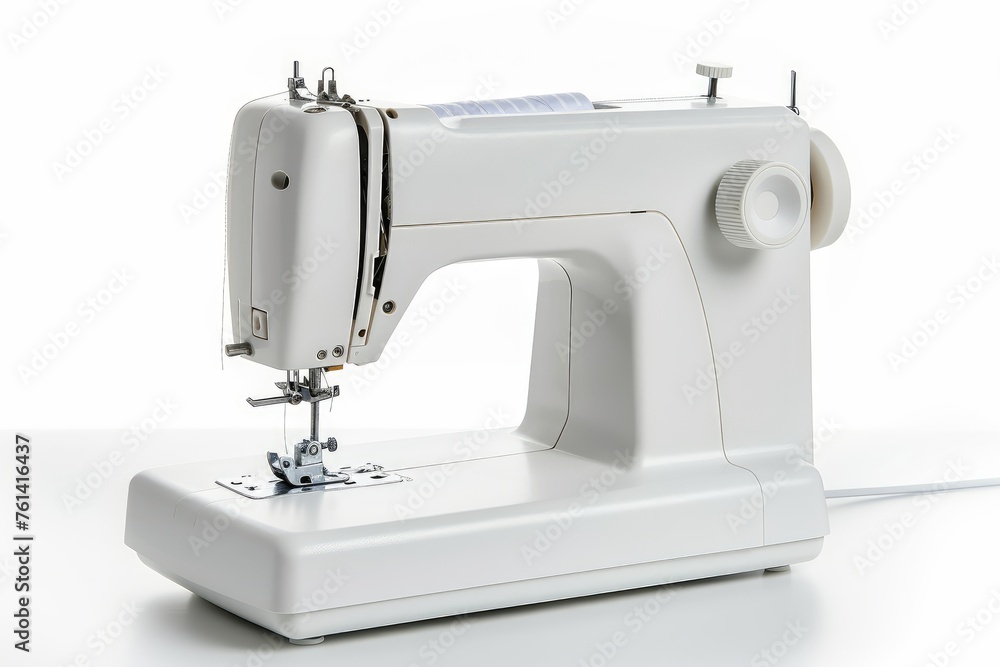 Sewing machine photo on white isolated background