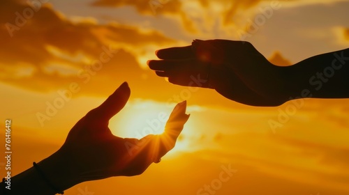 Sunset Hands Silhouette