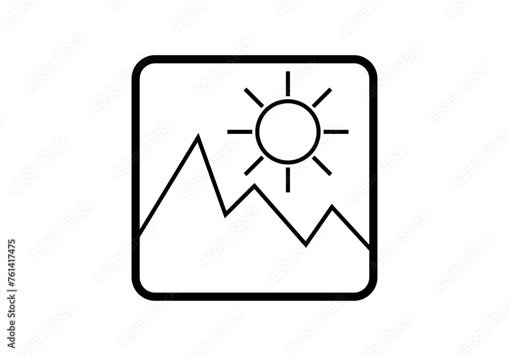 Icono negro de modo paisaje de fotografía. Icono negro de modo paisaje de fotografía.