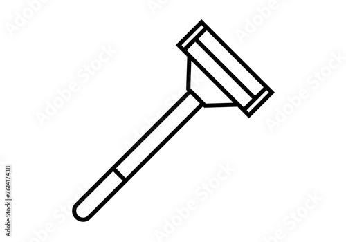 Icono negro de maquinilla de afeitar en fondo blanco.
