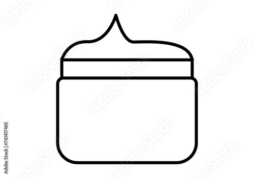 Icono negro de bote con crema en fondo blanco.