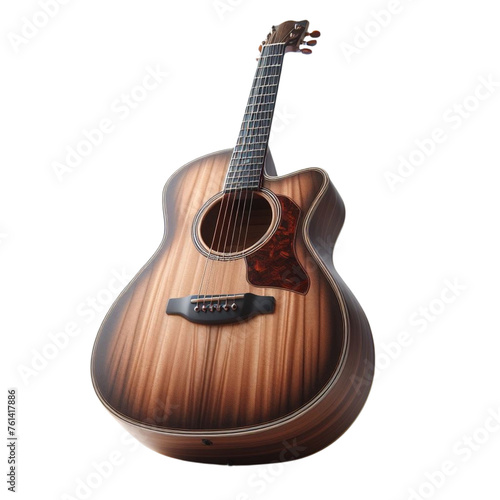 Acoustic guitar isolated on a transparent background