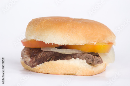 Delicious Beef Sandwich with Fresh Tomatoes and Onions